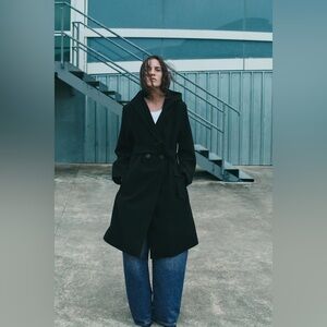 ZARA BELTED SOFT HOODED COAT